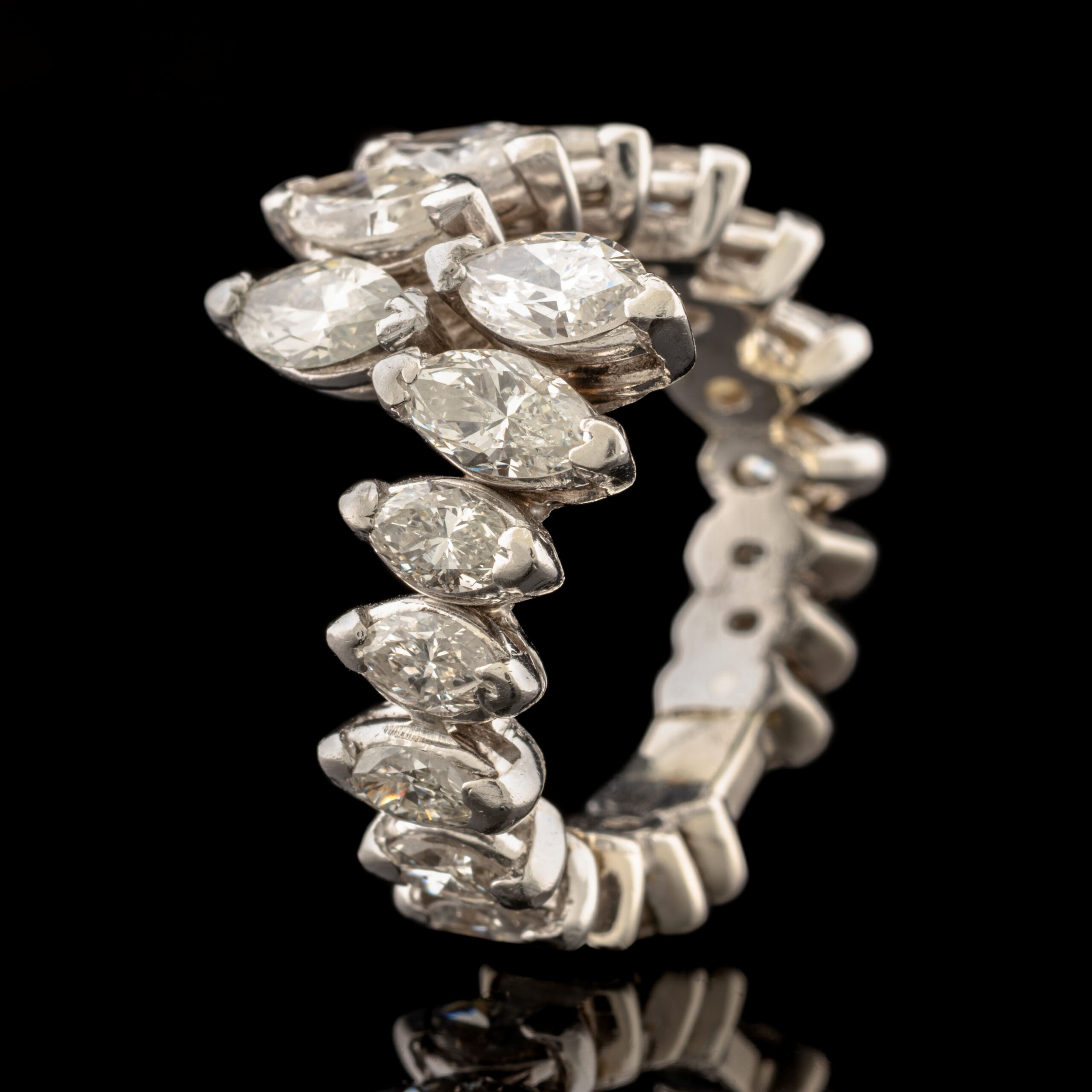 Vintage Marquise Eternity Band in Platinum