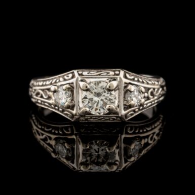 Vintage Diamond Ring in 14K White Gold