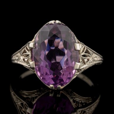 Vintage Amethyst Ring in 18K White Gold