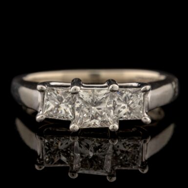Pre-Owned Three Diamond Ring in 14K White Gold