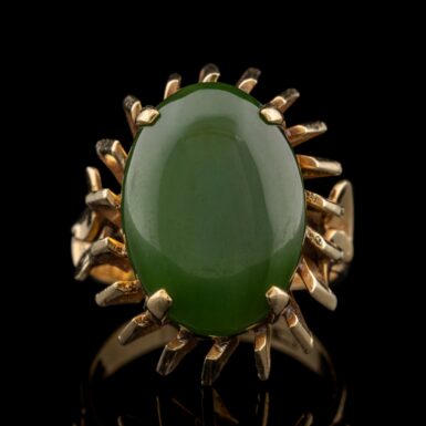 Vintage Nephrite Jade Ring in 14K
