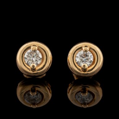 Pre-Owned Diamond Donut Earrings in 14K