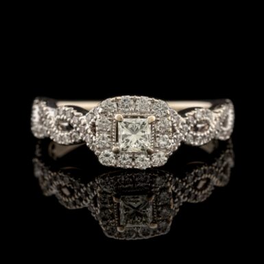 Pre-Owned Diamond Halo Ring in 14K White Gold
